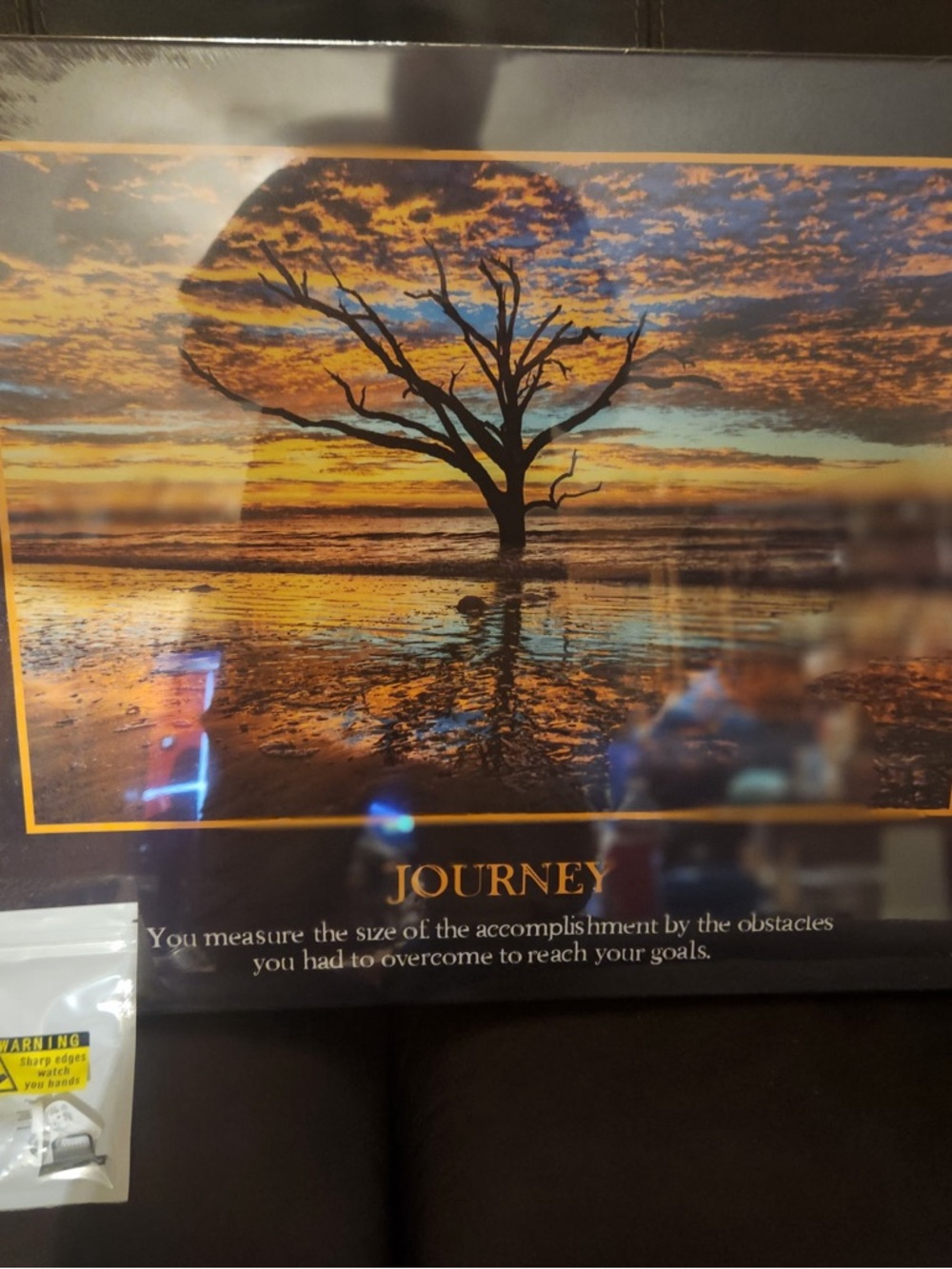 Journey Inspirational Sunset Tree Wall Art - Orange and Black